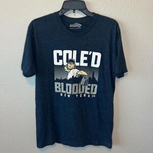 BreakingT Cole Gerrit NY Yankees Graphic TShirt Blue Size Medium